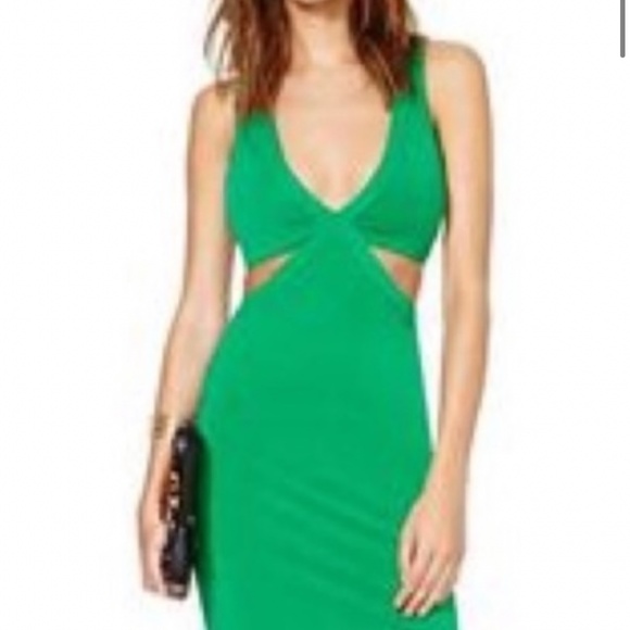 nasty gal emerald green dress Off The Shoulder Tea Length Dress – Mac Duggal main image 0